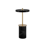Cordless marble base table lamp, mini, black marble