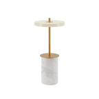 Cordless marble base table lamp, mini, white marble