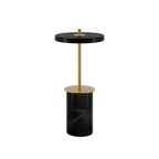 Cordless marble base table lamp, mini, black marble