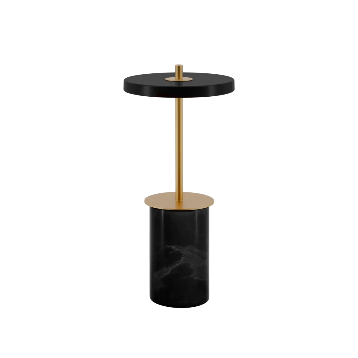 Cordless marble base table lamp, mini, black marble