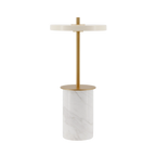Cordless marble base table lamp, mini, white marble