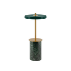 Cordless marble base table lamp, mini, green marble