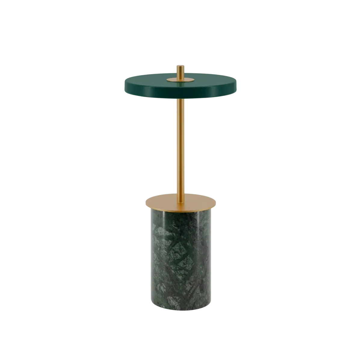 Cordless marble base table lamp, mini, green marble