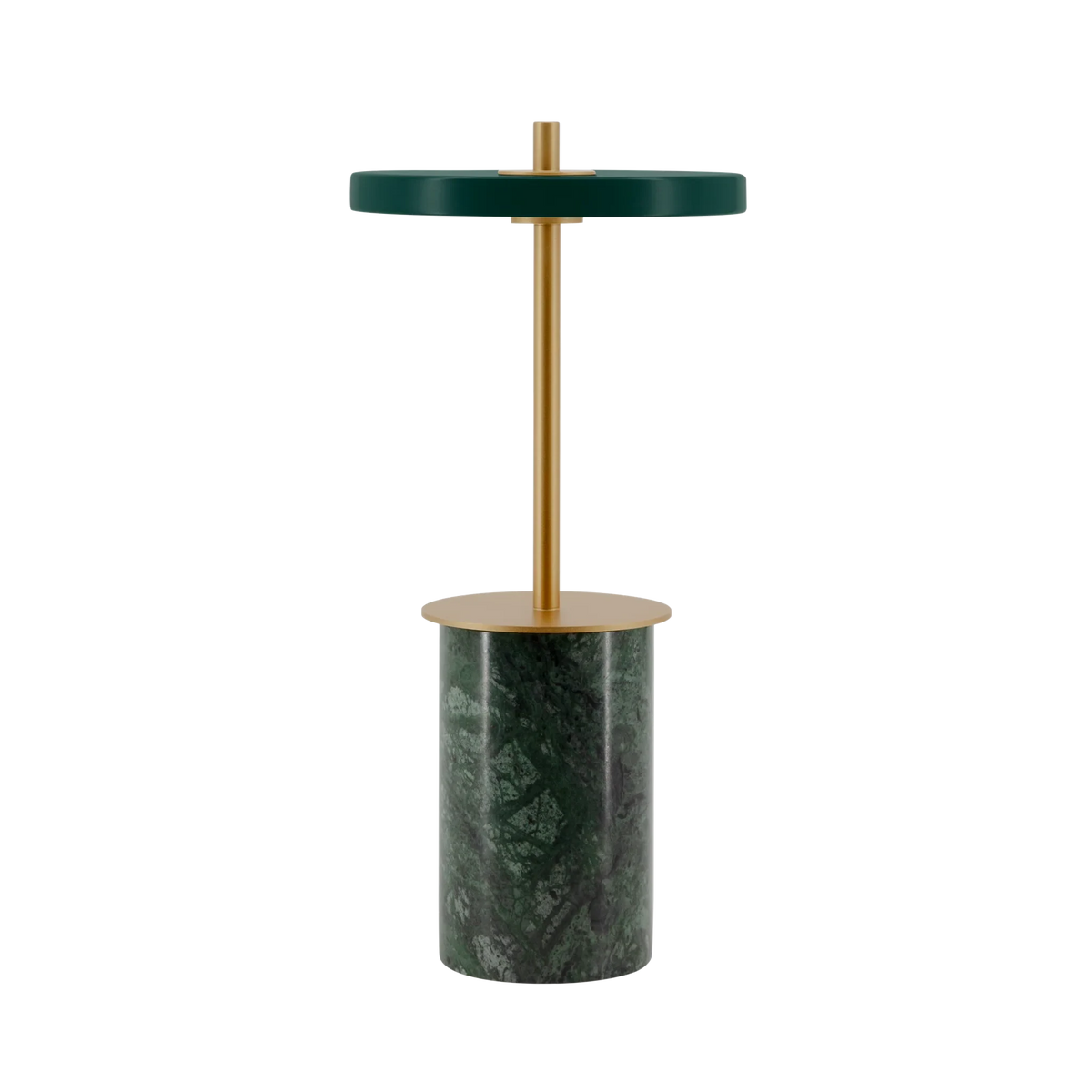 Cordless marble base table lamp, mini, green marble