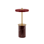 Cordless marble base table lamp, mini, red marble