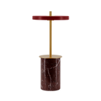Cordless marble base table lamp, mini, red marble