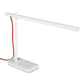 Slim task table lamp with marble base, matte white