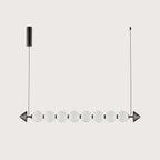 Marble bead linear LED pendant, on a plain background