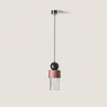 Marble, ceramic and striped glass pendant, with chrome canopy