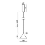 Marble cone LED pendant, dimension drawing