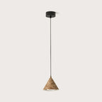 Marble cone LED pendant, with matte black canopy