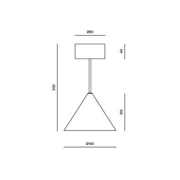 Marble cone LED pendant, dimension drawing