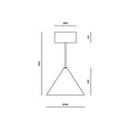 Marble cone LED pendant, dimension drawing