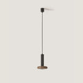 Marble disc cylinder pendant, with brown marble
