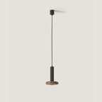 Marble disc cylinder pendant, with brown marble
