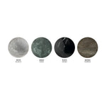 Marble disc cylinder pendant, marble colour swatches