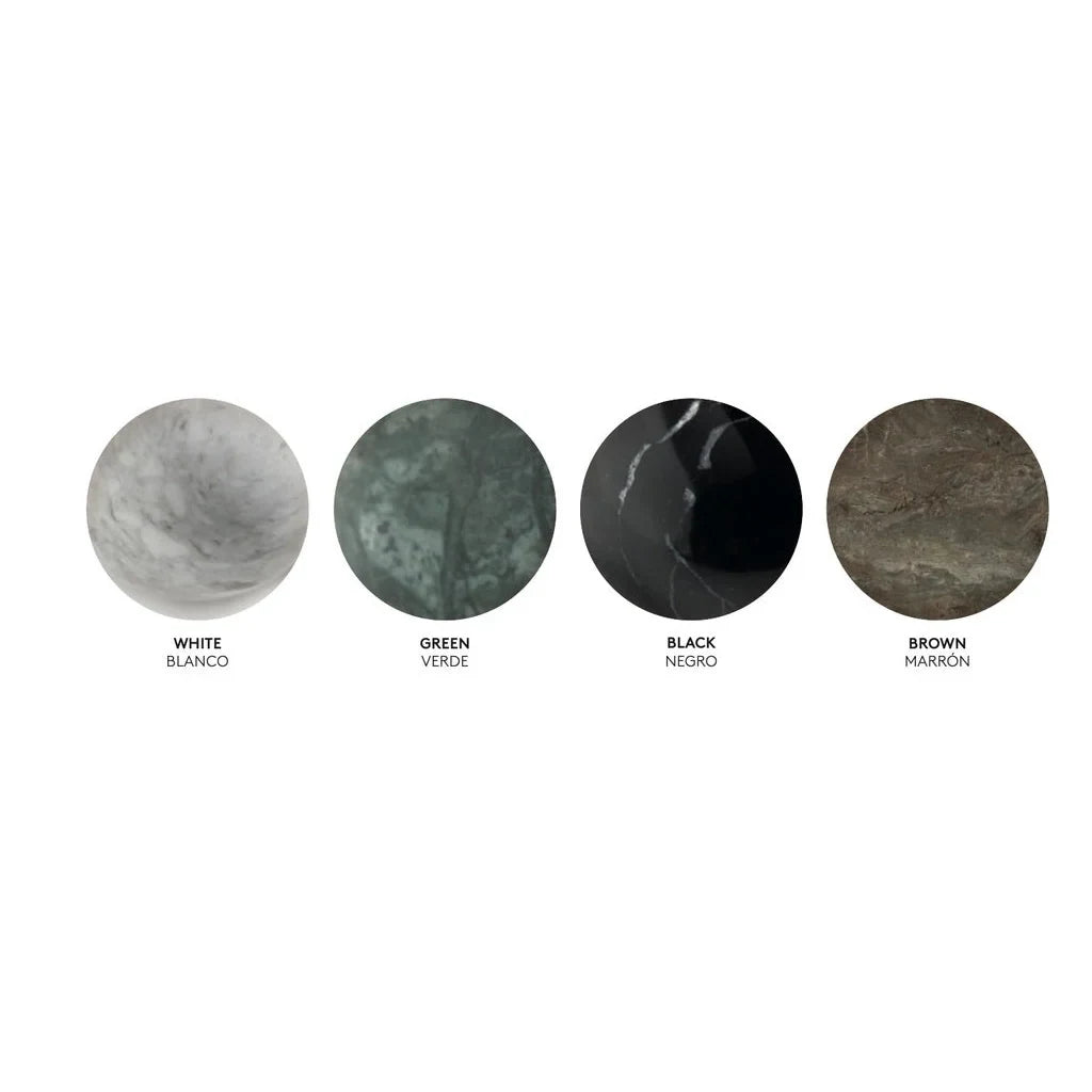 Marble disc cylinder pendant, marble colour swatches