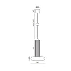 Marble disc cylinder pendant, dimension drawing