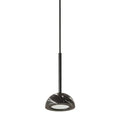 Marble dome pendant, black marble with matte black stem