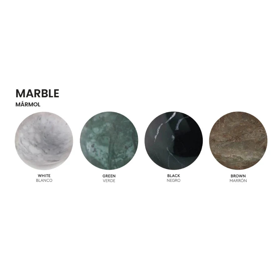 Marble and opal glass capsule pendant, marble colour swatches