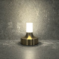 Frosted column cordless table lamp, Small, Gold