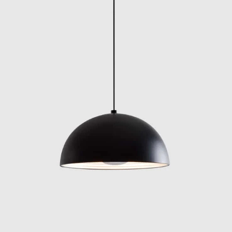 Metal dome pendant, in black