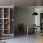 Metal dome pendant, in black in a dining area