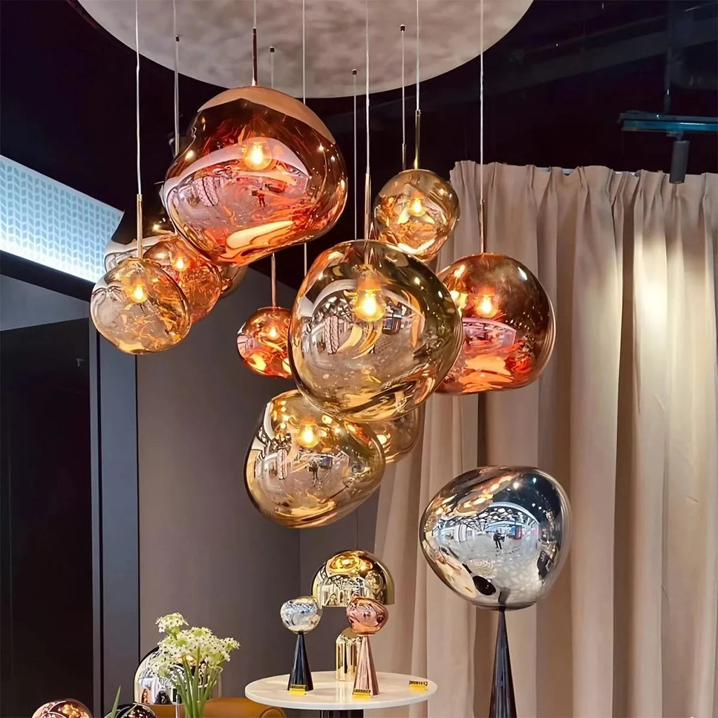 Molten glass pendant light