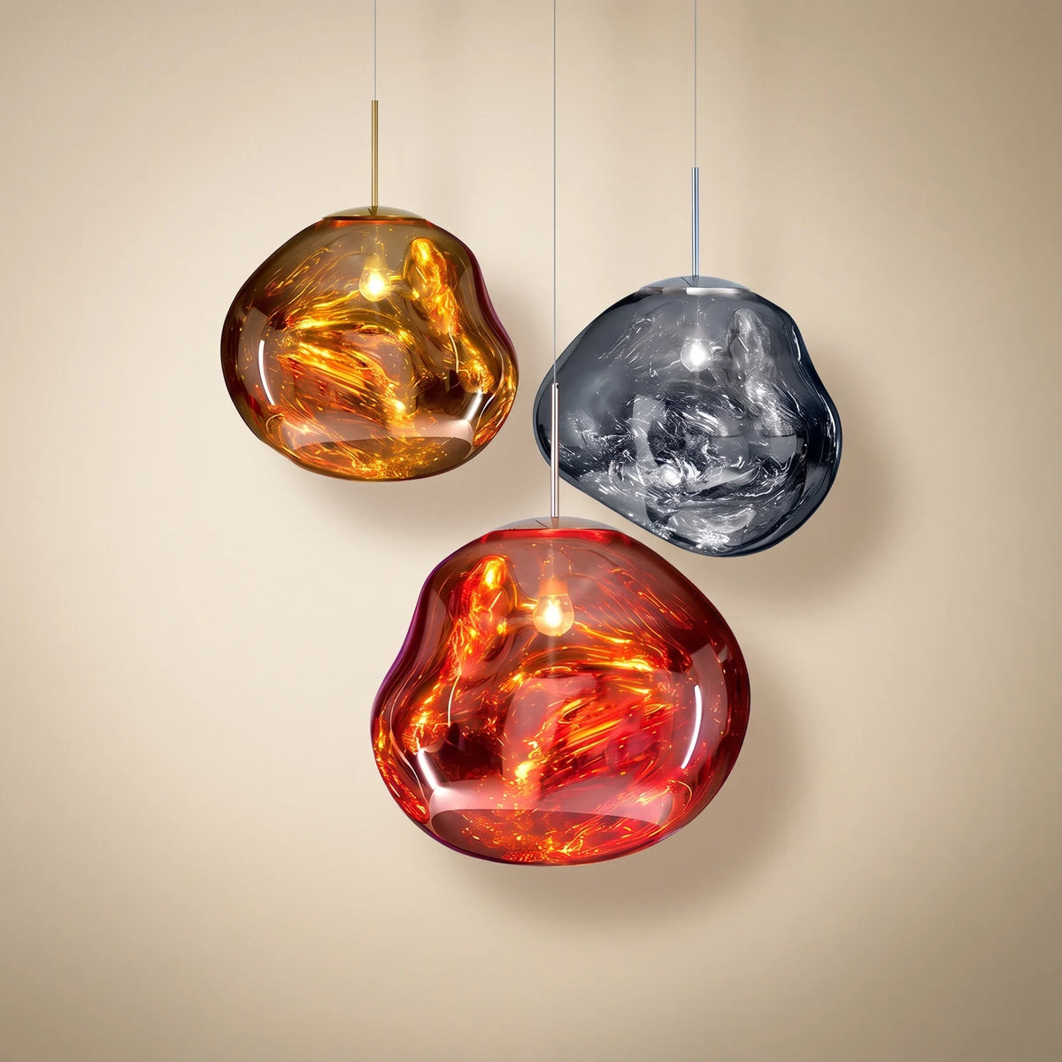 Molten glass pendant light