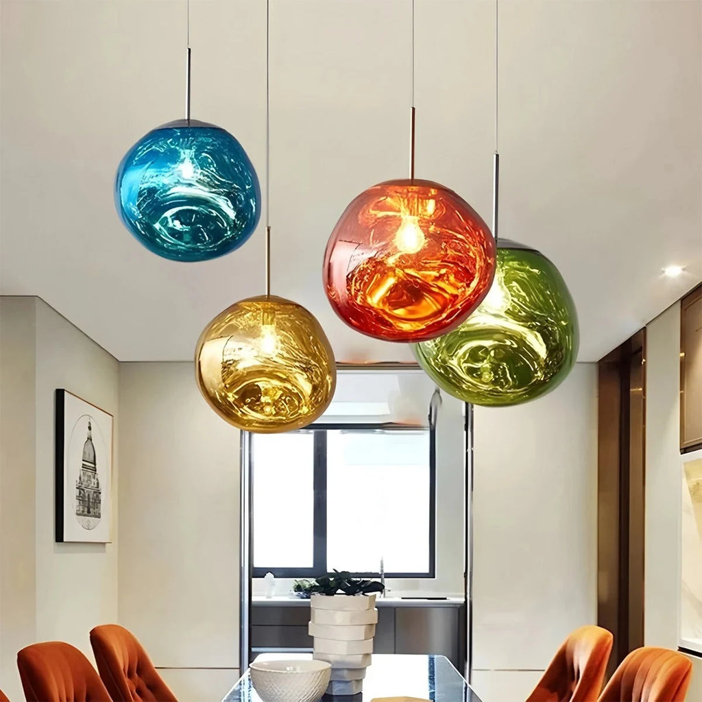 Molten glass pendant light