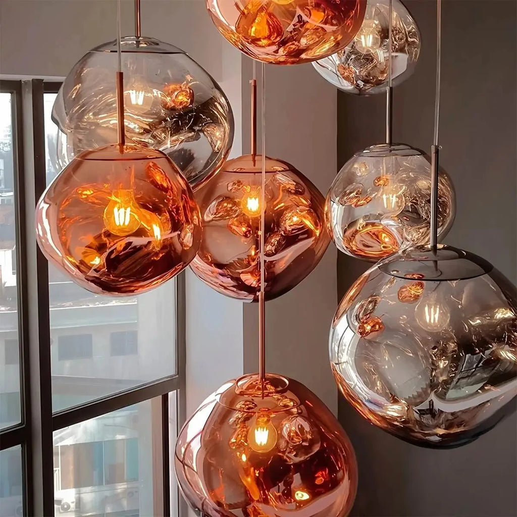 Molten glass pendant light