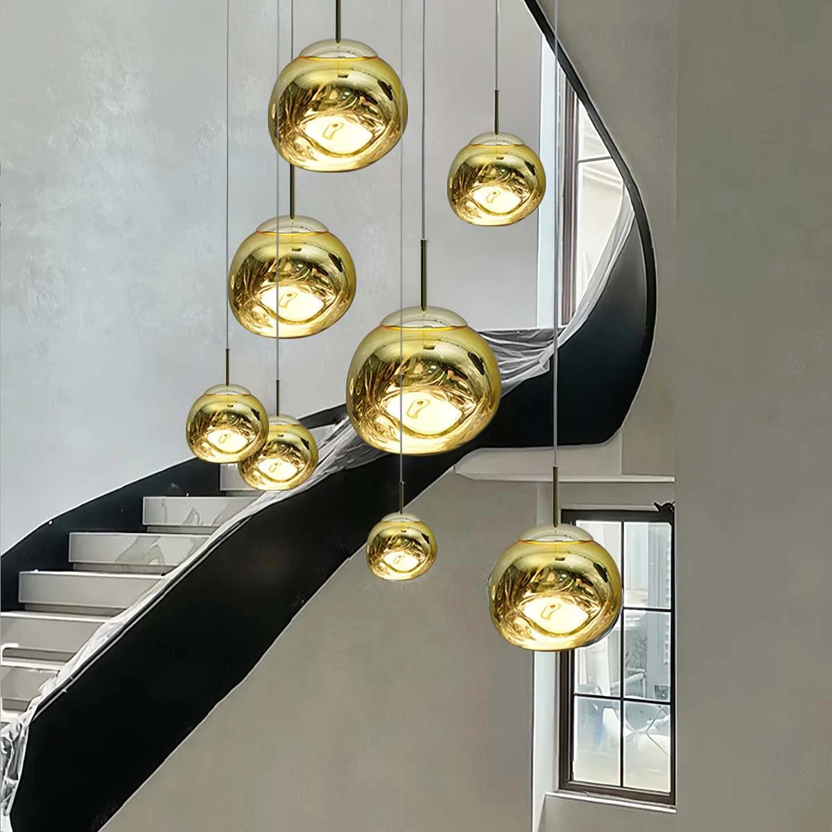 Molten glass pendant light