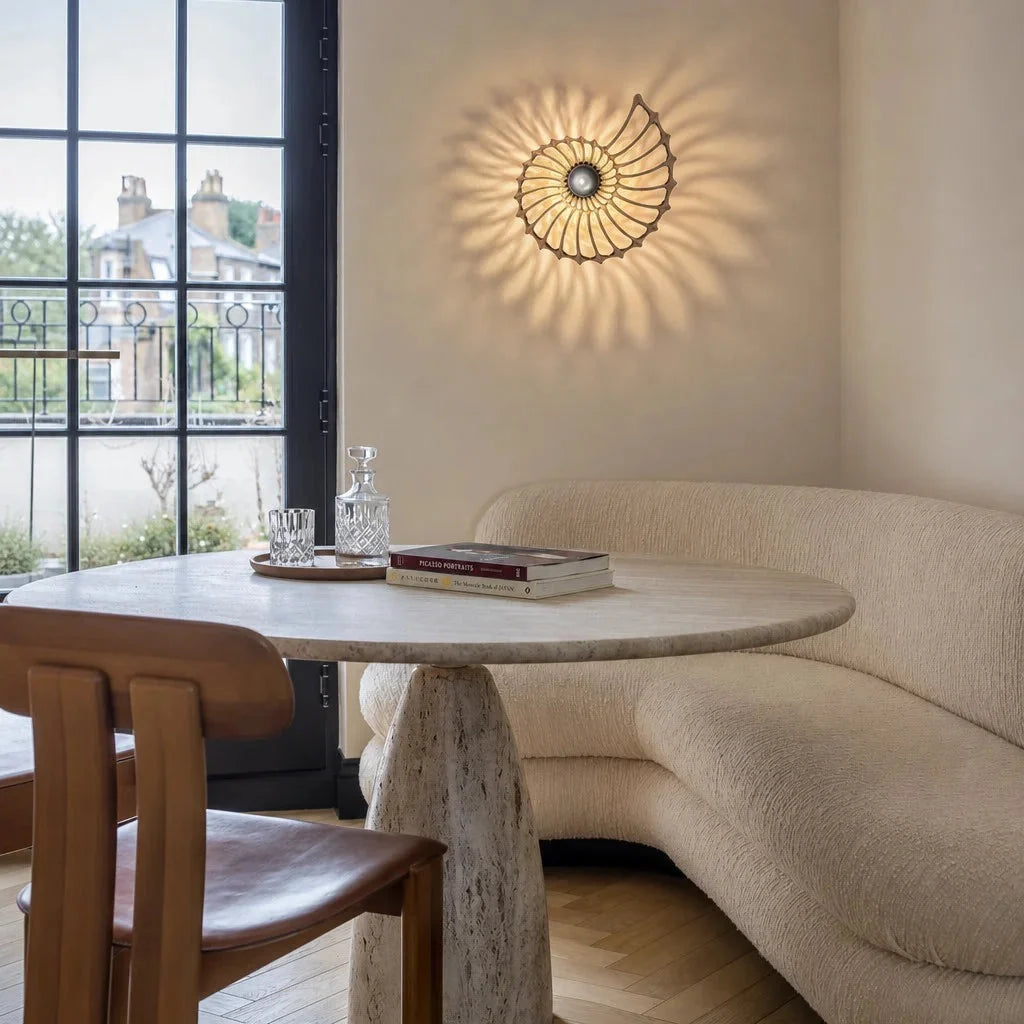 Nautilus shell wall light