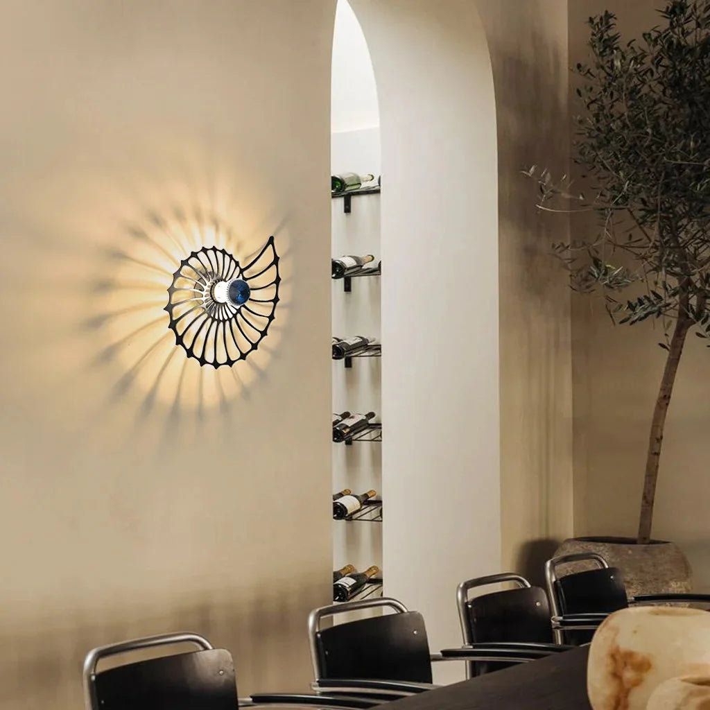 Nautilus shell wall light