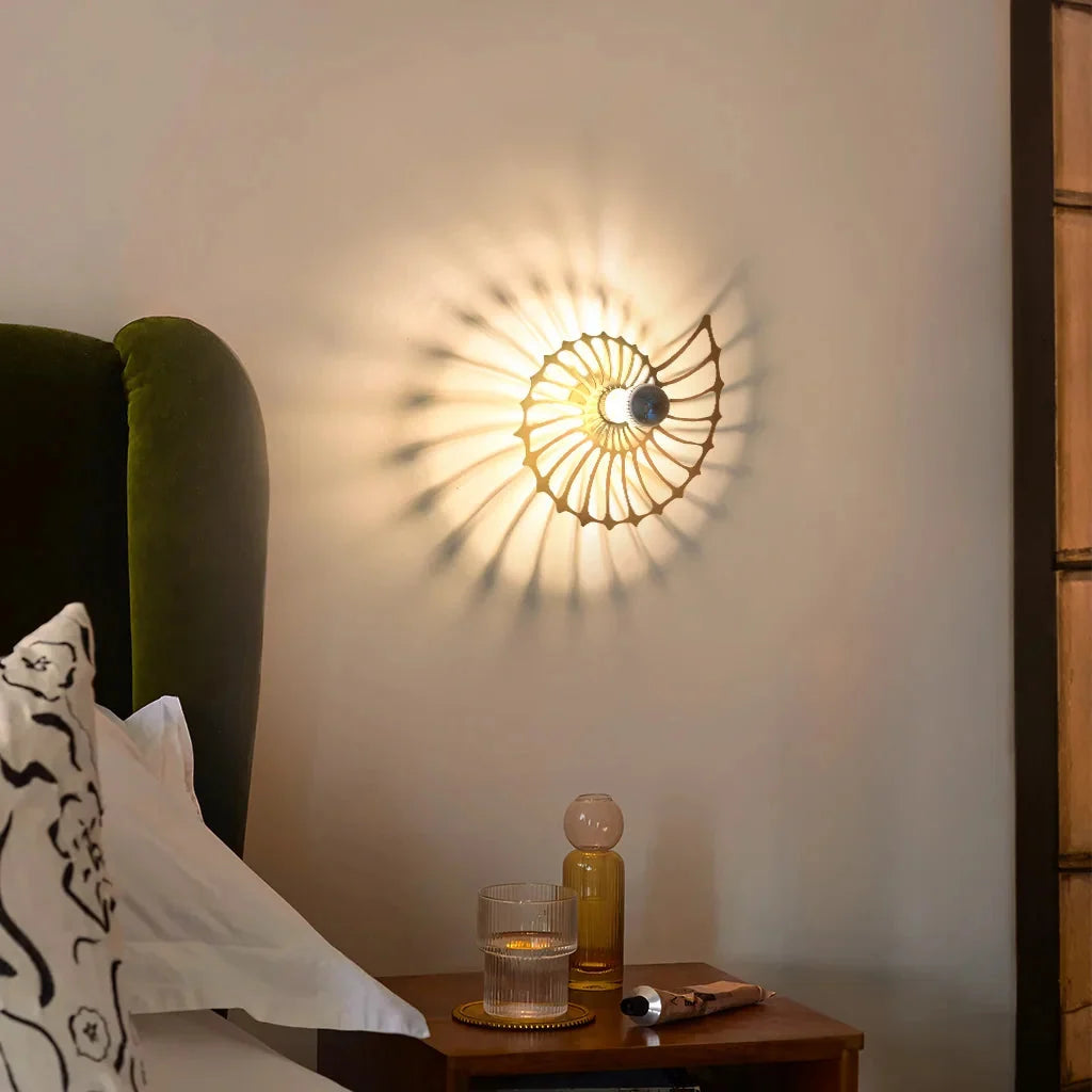 Nautilus shell wall light