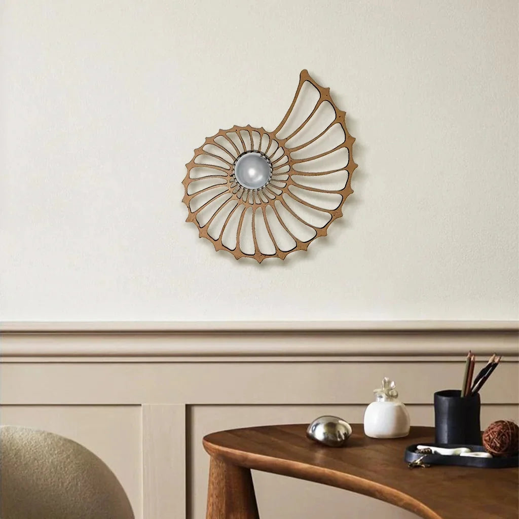 Nautilus shell wall light