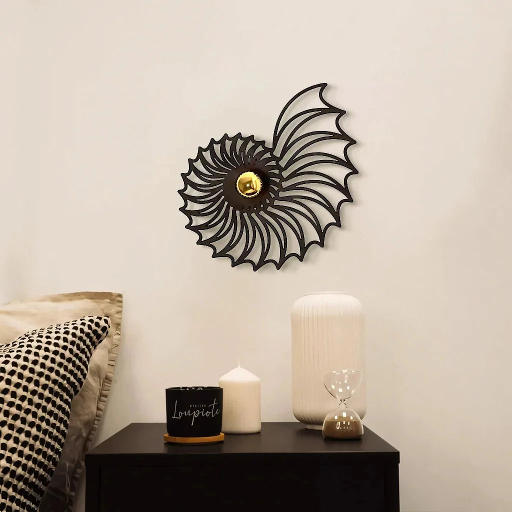 Nautilus shell wall light