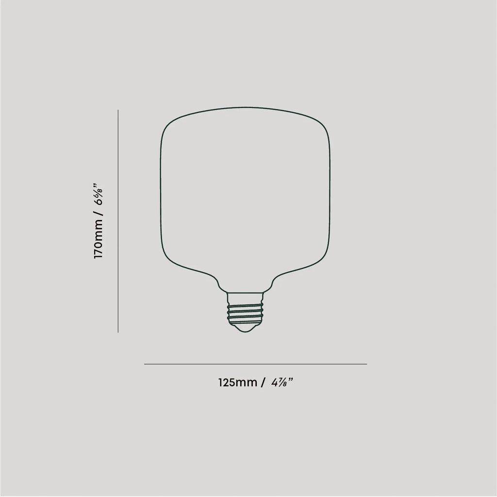 Opal rounded bulb plug-in pendant, bulb dimension drawing