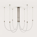 Opal silicone loop LED chandelier, unlit on a plain background