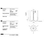 Opal silicone loop LED chandelier, with its dimensions