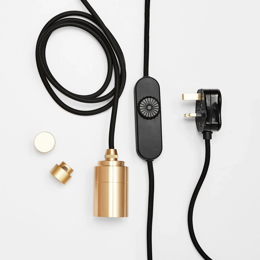Opal sphere bulb plug-in pendant, parts: holder, cable, dimmer and nodes