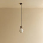 Opal Trapezoid Bulb Pendant, in walnut, unlit