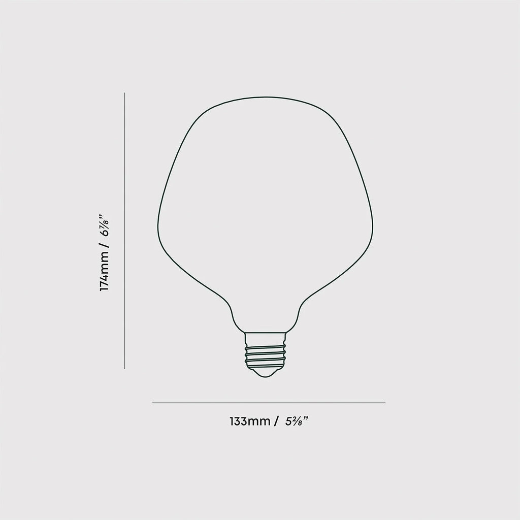 Opal trapezoid bulb plug-in pendant, bulb dimension drawing