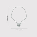 Opal trapezoid bulb plug-in pendant, bulb dimension drawing