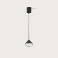 Optical glass mini LED pendant, in matte black