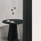 Optical glass mini LED pendant, three above a marble table