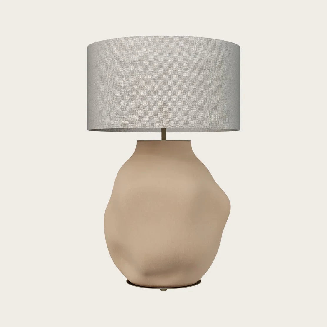 Organic ceramic base table lamp, in sand, with a linen shade (not included)