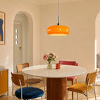 Oval blown glass pendant light