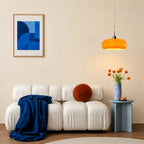 Oval blown glass pendant light