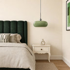 Oval blown glass pendant light